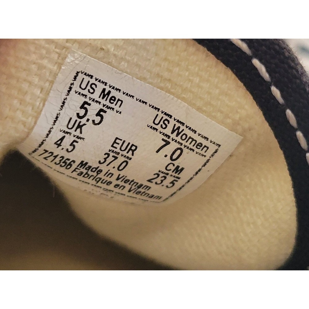 Vans Off The Wall Women 7 Men 5.5 Logo All Over Print Shoes 721356 Black White - Picture 5 of 11